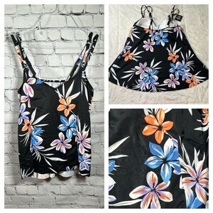 Island Escape Swim Island Escape Hawaiian Bloom Tankini Top size 8 NEW